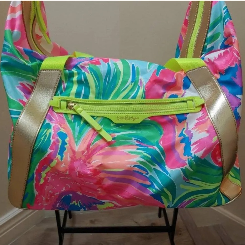 Lilly Pulitzer Neon Floral Tote Bag